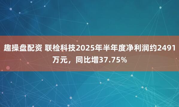 趣操盘配资 联检科技2025年半年度净利润约2491万元，同比增37.75%